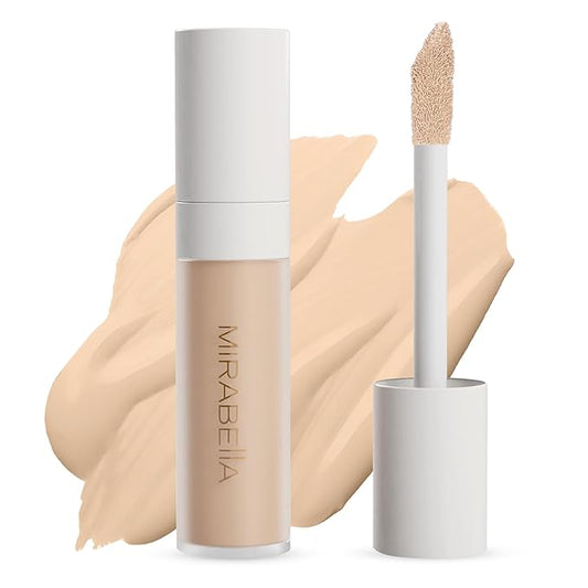 Mirabella Invincible For All Perfecting Under Eye Concealer Full Coverage - Hydrating Makeup Concealer for Dark Circles, Fine Lines & Wrinkles w/Hyaluronic Acid - Ivory I40-Velvo Beauty