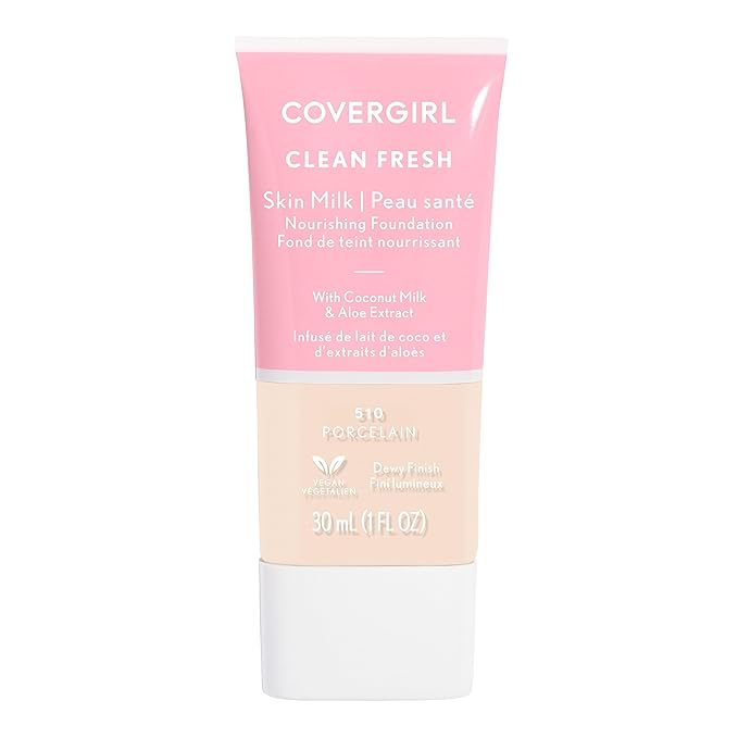 COVERGIRL Clean Fresh Skin Milk Foundation, Hydrating Foundation, Vegan, 1 Count, (packaging may vary)-Velvo Beauty