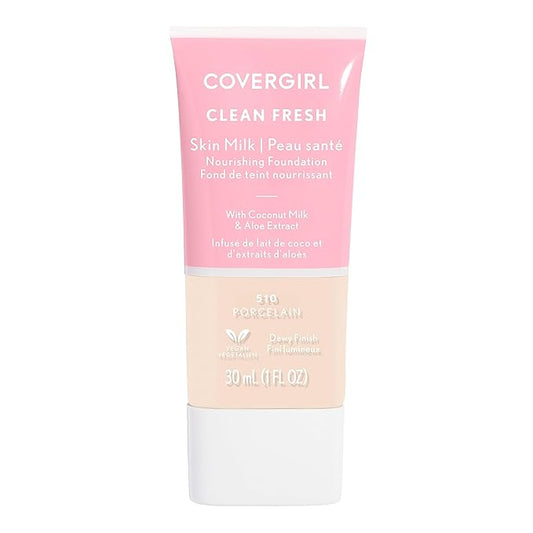 COVERGIRL Clean Fresh Skin Milk Foundation, Hydrating Foundation, Vegan, 1 Count, (packaging may vary)-Velvo Beauty