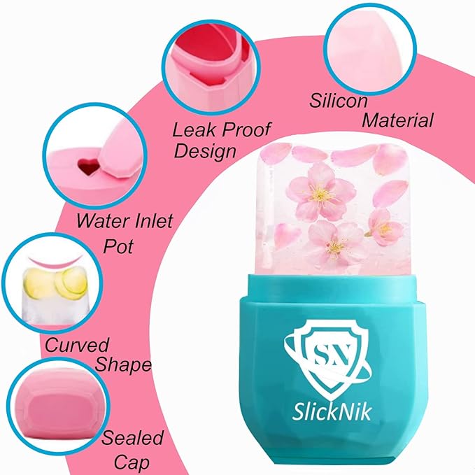 Ice Roller for Face & Eye Puffiness Relief - Enhance Your Natural Glow with Face Ice Roller, Ice Mold for Face with New Leak-Proof Design, Reusable Ice Face Roller-Gift for Women-Velvo Beauty