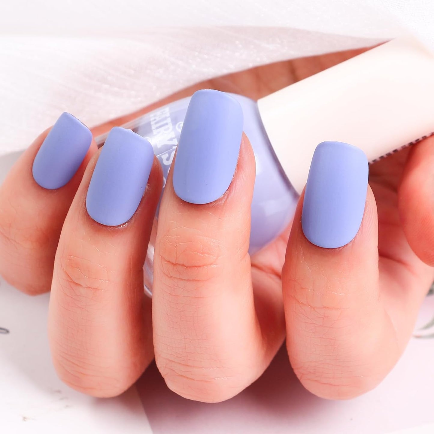 Matte Nail Polish Quick Dry Nail Lacquer for Nail Art Varnish, Mist Effect Matte Finish Velvet Nail Polish, 0.35 fl oz (Sky Blue-18, 10 ML)-Velvo Beauty