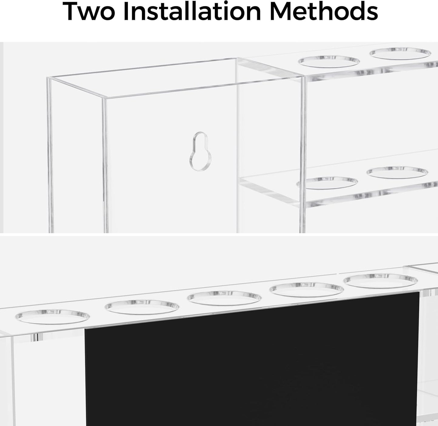 HBlife Acrylic Magnetic Dry Erase Marker Holder for Whiteboard, Wall Mount 5 Slots Magnet Pen Pencil Holder for Fridge Refrigerator, Locker Organizer Accessories for School Classroom Office, Clear-Velvo Beauty