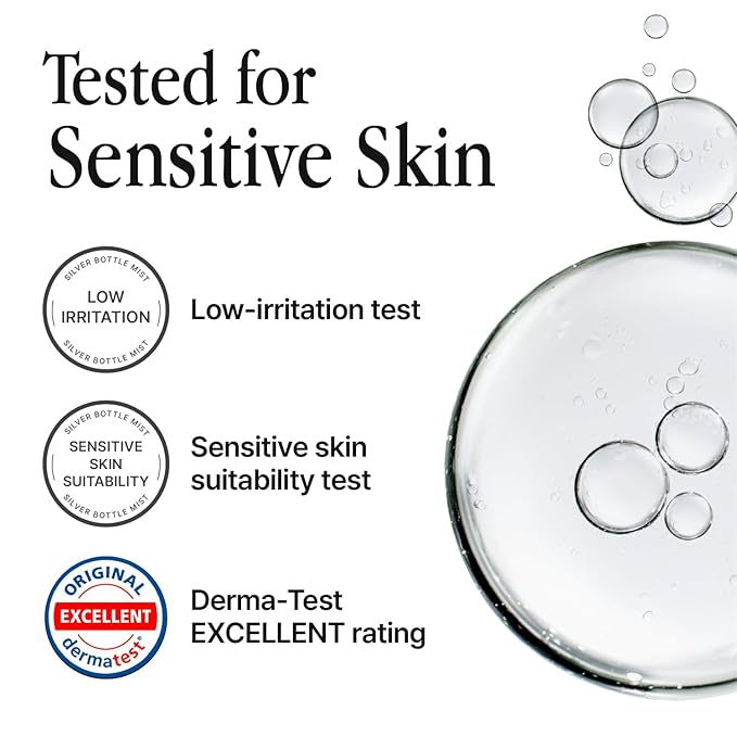 Silver Bottle, Refill - Facial Barrier Mist with 80% Witch Hazel Water, Cica for Skin Barrier Repair, Recovery Mist for Sensitive Skin, Dewy Hydration, Korean Skin Care (15.22 fl oz)-Velvo Beauty