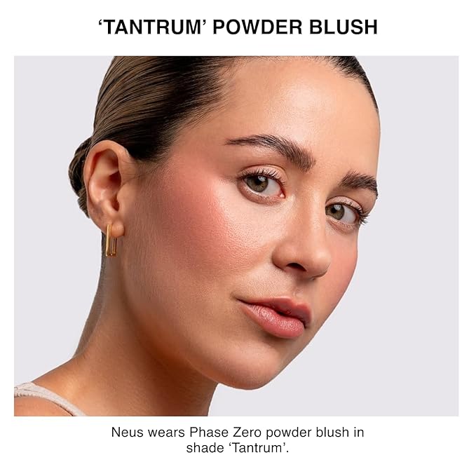 Makeup Powder Blusher - "Tantrum" - 4g / 0.141oz - Pigmented, Buildable, Lightweight Powder Blush for a Radiant, Healthy, Natural Glow. Versatile Shades - Pink, Coral, Peach & Golden Hues-Velvo Beauty