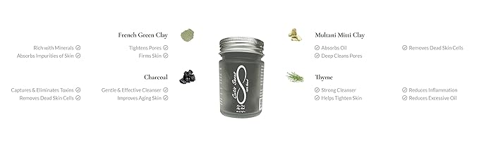 100% Natural Acne Prone Skin Clay Mask 120g All Clay & No Water-Velvo Beauty