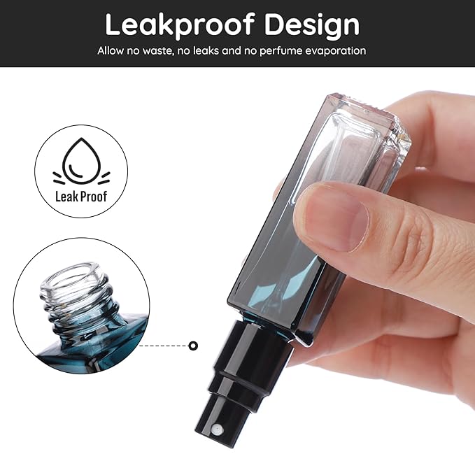 Segbeauty Travel Perfume Bottle Refillable, 5pcs 10ML Mini Glass Perfume Containers with Funnel and Pipette, Empty Portable Leak-proof Fragrance Bottles Spray Atomizer Pump Bottle Kit for Toiletries-Velvo Beauty