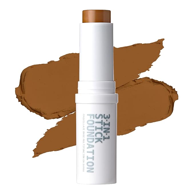 Ruby Kisses Natural Full Coverage 3-In-1 Stick Foundation. Easy to Apply, Hydrating, Lightweight, Long Lasting, Concealer and Contour Stick for Face Makeup (Cappuccino)-Velvo Beauty