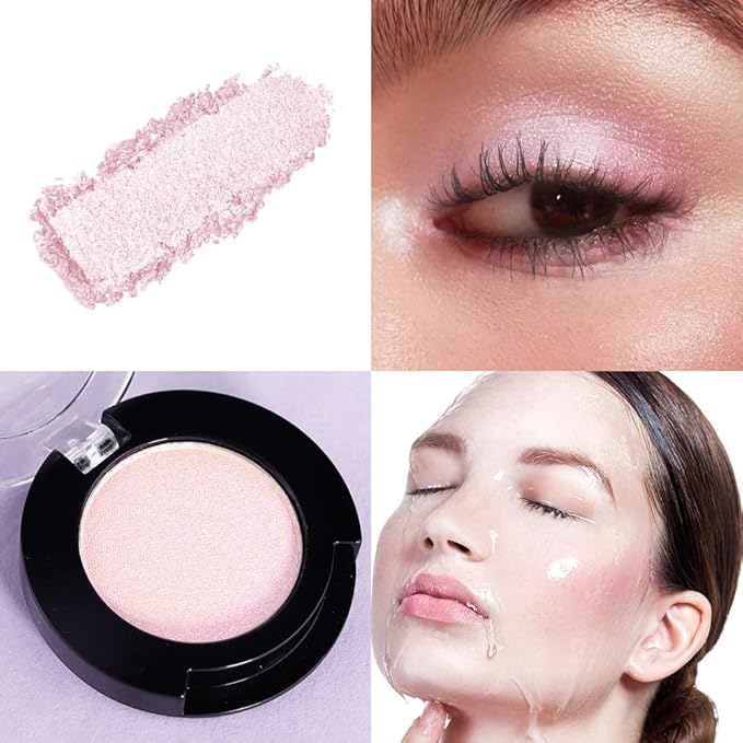 Monochrome Glitter Eyeshadow Makeup Palette, Highly Pigmented Rose Gold Eyeshadow Palette, Shimmer Pressed Powder Eye shadow Makeup, Single Vegan Eye Shadow, Daily Evening Women Girls Eyeshadow Gift6#-Velvo Beauty
