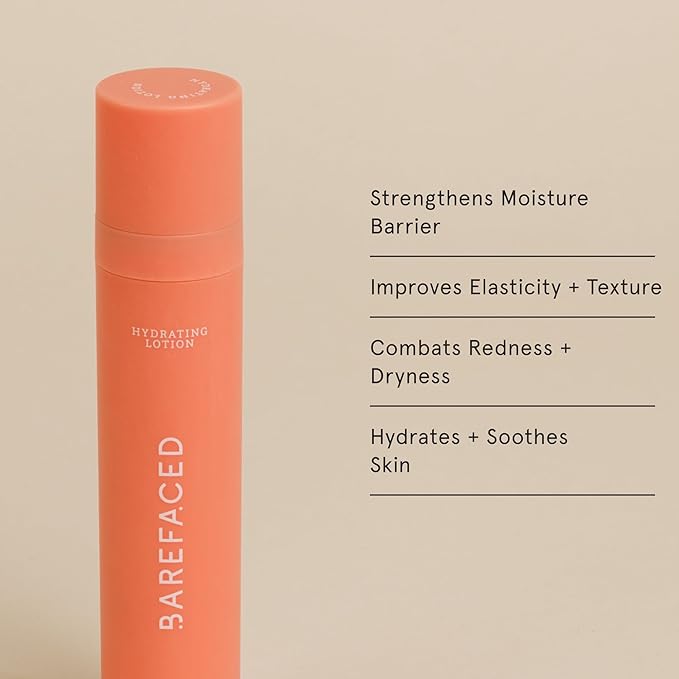 Barefaced Hydrating Lotion 1.7 Fl Oz - Oil Free, Lightweight Moisturizer with Niacinamide, Hyaluronic Acid & Ceramides - Anti-Aging, Calms Redness, and Improves Skin-Velvo Beauty