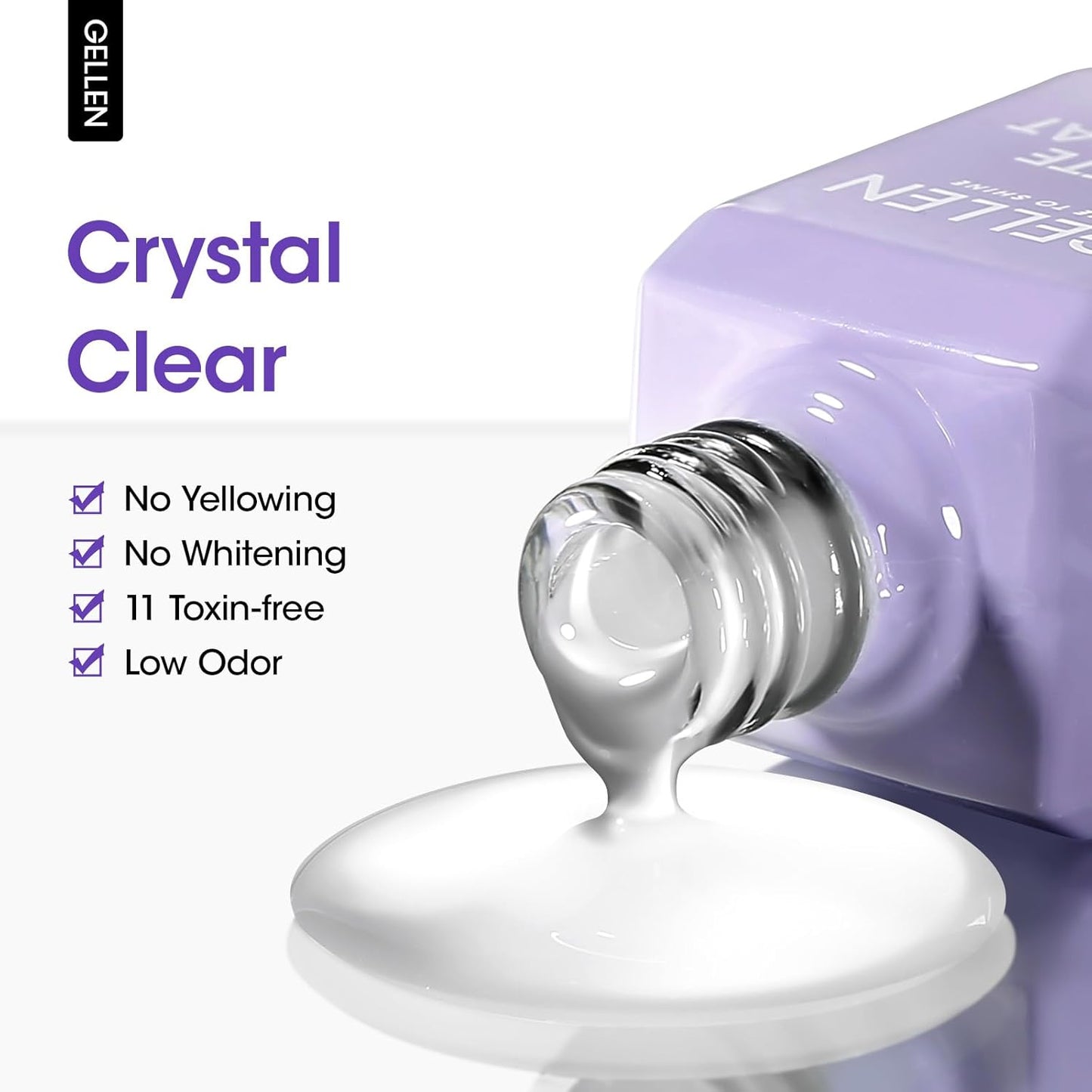 GELLEN Matte Top Coat Gel Nail Polish, 18ml Matte No Wipe Top Coat Soak Off Nail Lamp Gel, Seals in Color, Prevent Scratches or Chipping, Long Lasting DIY Home Nail Salon-Velvo Beauty