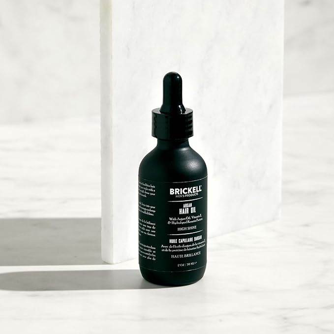 Brickell Men's Argan Oil for Hair, Natural and Organic Hair Oil For Men, Lightweight Hair Treatment, 2 Ounce, Scented-Velvo Beauty