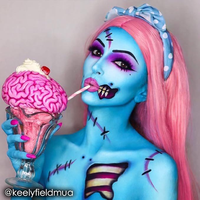 Mehron Makeup Paradise Makeup AQ Refill Size | Stage & Screen, Face & Body Painting, Cosplay, and Halloween | Water Activated Face Paint, Body Paint, Cosplay Makeup .25 oz (7 ml) (LIGHT BLUE)-Velvo Beauty