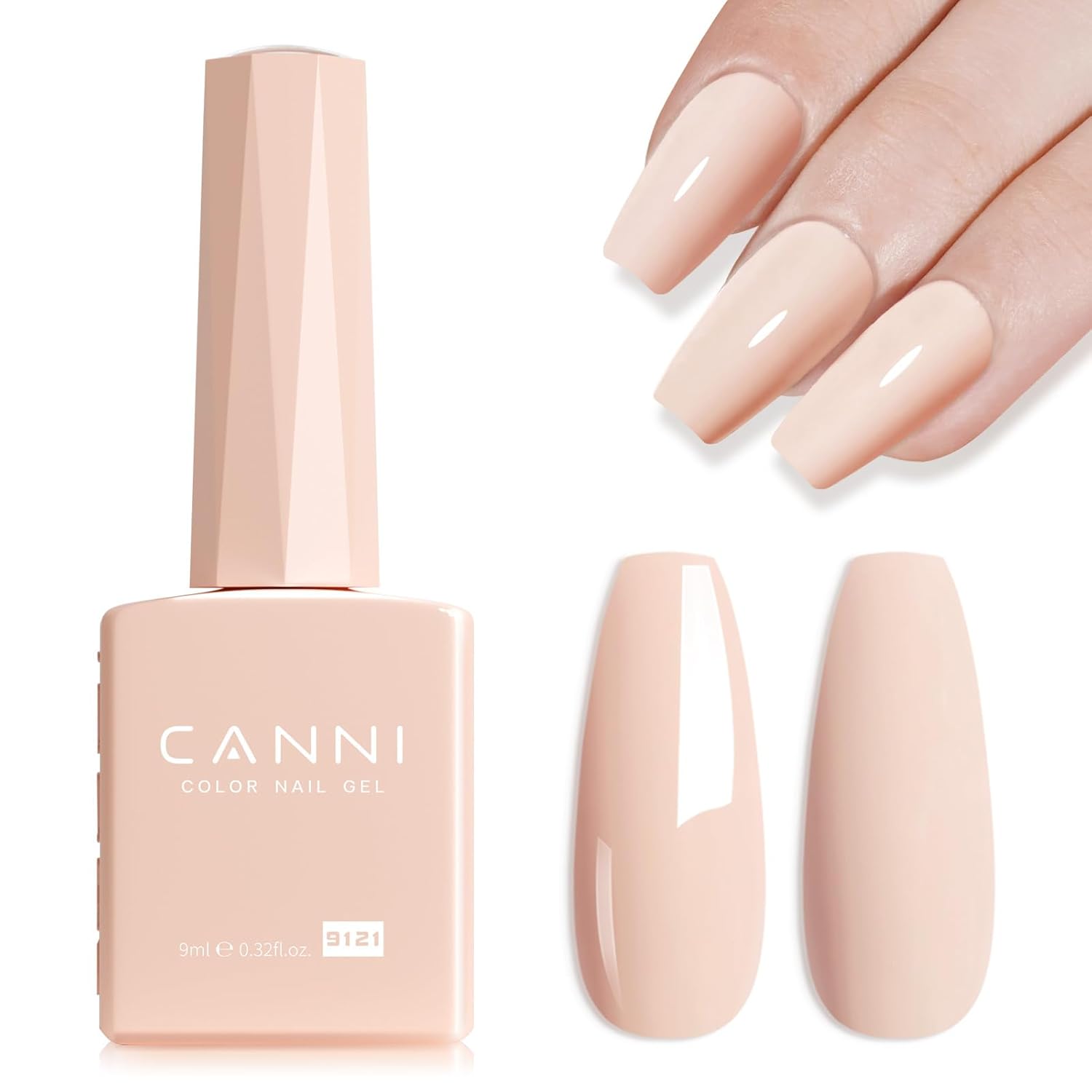 CANNI Nude Pink Gel Nail Polish – 0.3oz Sheer Skin Tone Color, Glossy Soak-Off UV/LED Nail Gel for Natural French Manicure, DIY & Salon Use-Velvo Beauty