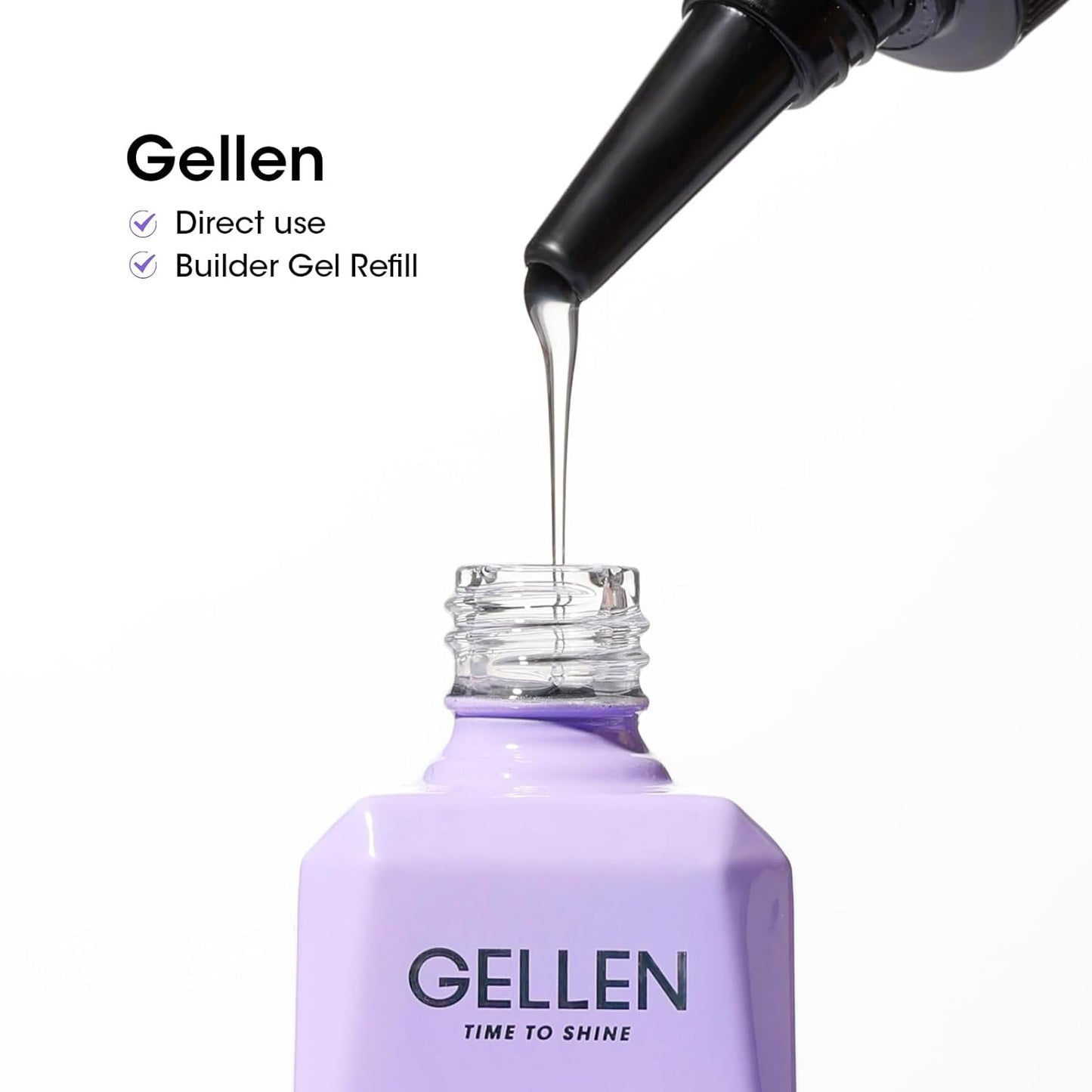 GELLEN 100ml No Wipe Gel Top Coat, High Gloss Long Lasting Clear Color Gel Top Coat U V Light Cured Soak off High Capacity for Salon-Velvo Beauty