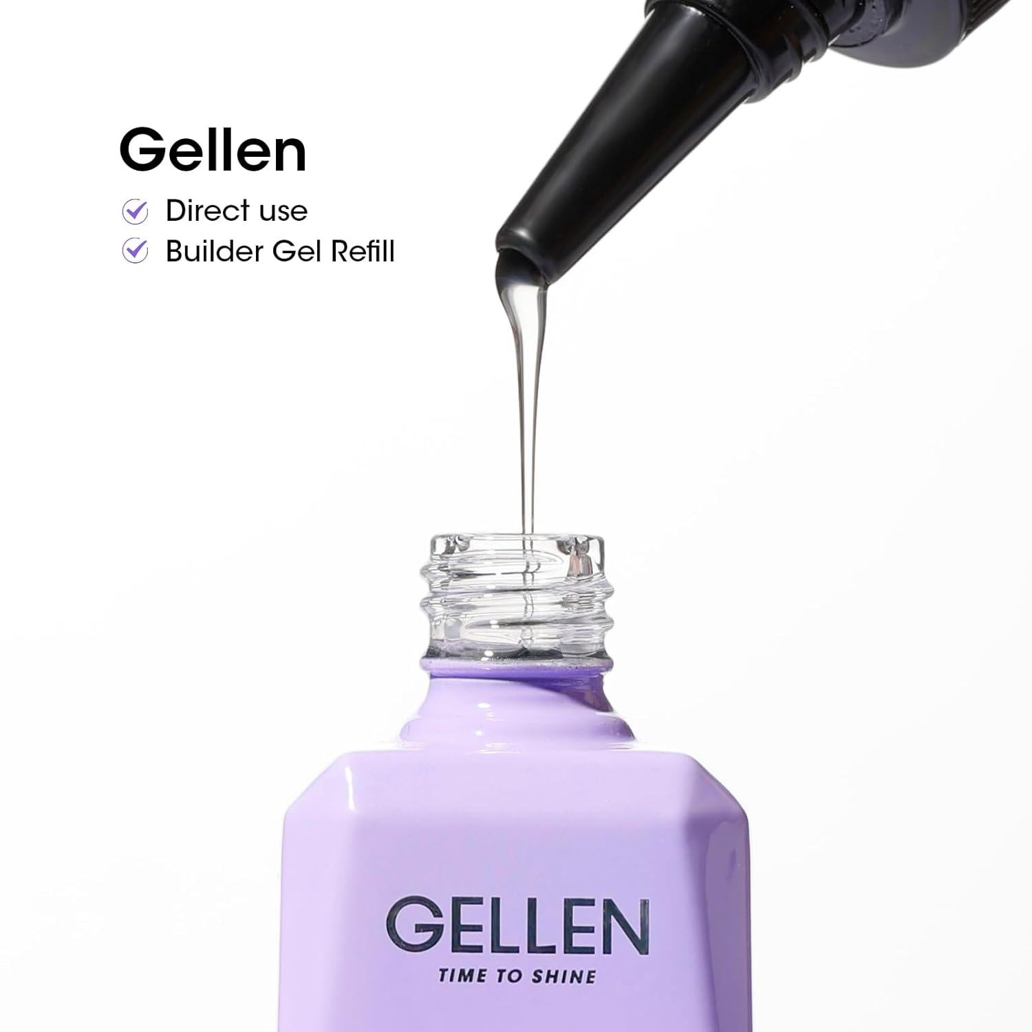 GELLEN 100ml No Wipe Gel Top Coat, High Gloss Long Lasting Clear Color Gel Top Coat U V Light Cured Soak off High Capacity for Salon-Velvo Beauty
