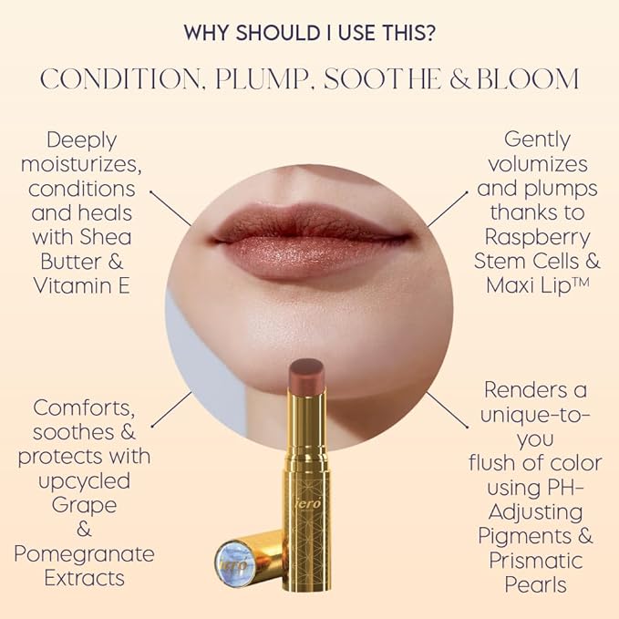 ieró Beauty Moonkissed Luminous PH Tinted Lip Balm w/Shea Butter & Vitamin E, Lip Care Moisturizer, Lip Plumper for Soft & Supple Lips, Paraben Free, Vegan, Sheer Copper Pink w/Bronze Shimmer-Velvo Beauty
