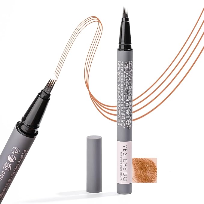 Strawberry Blonde Eyebrow Pencil with 4-Prong Micro-Fork Tip, Ultre Precise Gold Eyebrow Pen for Blonde/Red Hair, 24H Long Wear YES.EYE DO (Soft Gold-Blonde)-Velvo Beauty