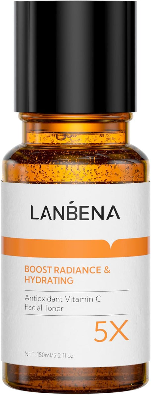 Toner for Face, LANBENA Vitamin C Face Toner, Brightens and Balances pH, Hydrating Face Toner for Women, Facial Toner with Hyaluronic Acid, Non-Alcoholic 150ML-Velvo Beauty