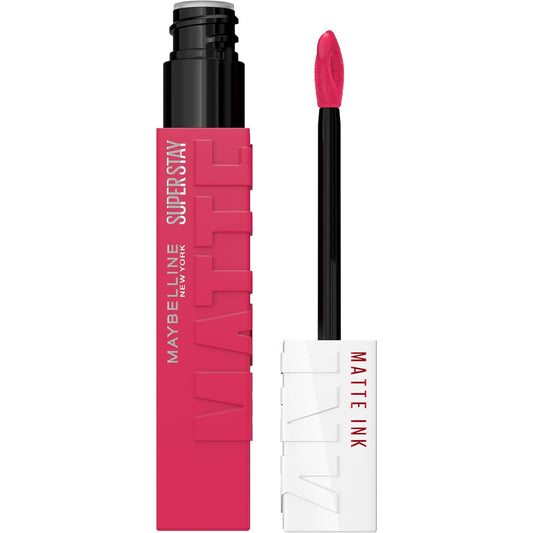 Maybelline Super Stay Matte Ink Liquid Lipstick Makeup, Long Lasting High Impact Color, Up to 16H Wear, Pathfinder, Berry Pink, 1 Count, Packaging May Vary-Velvo Beauty