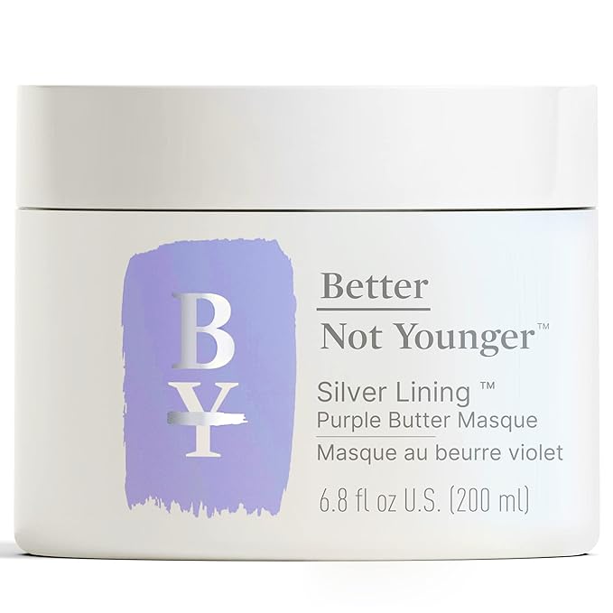 Better Not Younger Silver Lining Purple Hair Mask for Women 40+ – Deep Conditioning Treatment for Gray, Silver & Blonde Hair - Butter Mask with Plant-Based Oils – Hydrates & Neutralizes Brassiness-Velvo Beauty