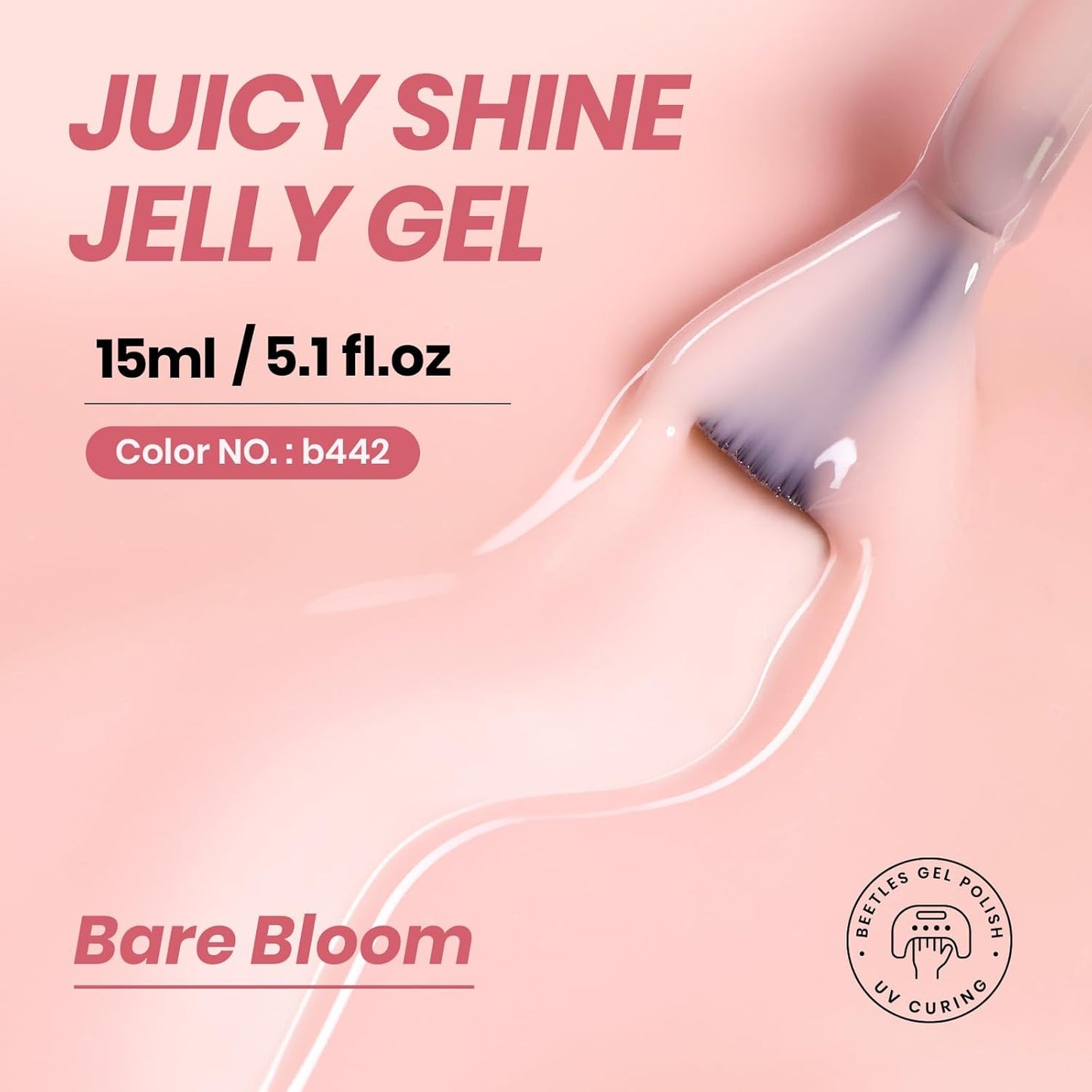 Beetles Nude Gel Nail Polish - 15ML Nude Pink Natural Gel Polish Nail Concealer Jelly Gel Nail Polish Soft Sheer Nail Polish Soak Off UV Nail Lamp French Nail Art Manicure Gift for Women-Velvo Beauty