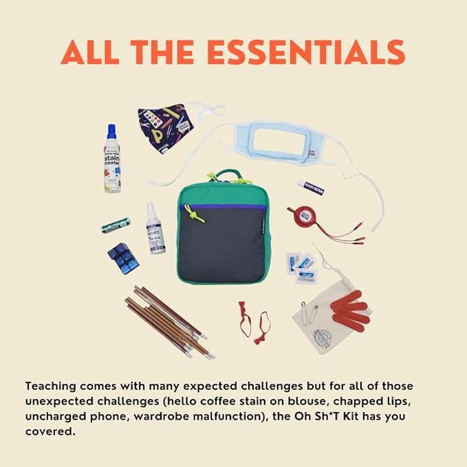 Oh Shit Kit Teachers Edition With All Essentials Face Coverings, Lip Balm, Adaptable Phone Charger and More-Velvo Beauty