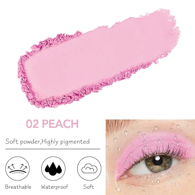 Monochrome Matte Eyeshadow Makeup Palette, Highly Pigmented Peach Pink Eyeshadow Palette, Matte Pressed Powder Eye shadow Makeup, Single Vegan Eye Shadow, Daily Evening Women Girls Eyeshadow Gift 02-Velvo Beauty