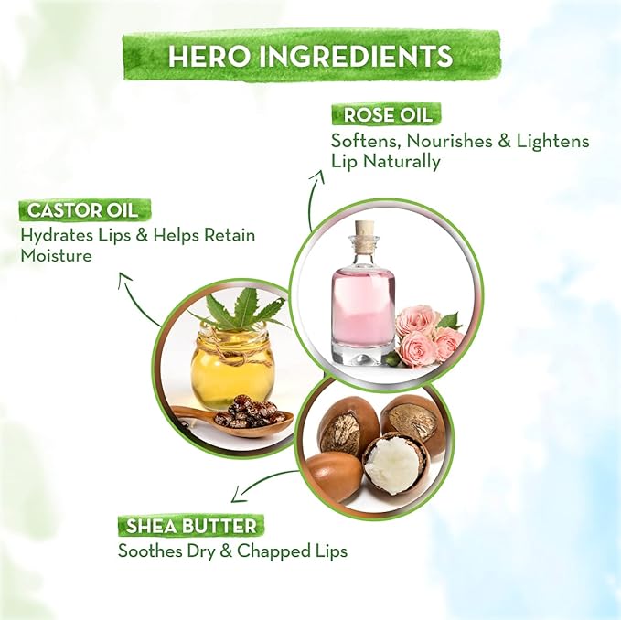 Mamaearth Nourishing Rose Tinted Natural Lip Balm | 12 Hour Moisturization with Castor & Rose Oil | Relieves Dry, Cracked Lips & Makes Lips Soft & Supple | 0.07 Oz/2g-Velvo Beauty