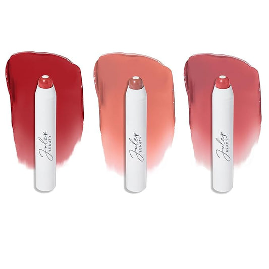 Julep It's Balm: Tinted Lip Balm + Buildable Lip Color Trio - Cherry Wood, Cashmere Nude, Dusty Orchid Shimmer - Natural Gloss Finish - Hydrating Vitamin E Core - Vegan-Velvo Beauty