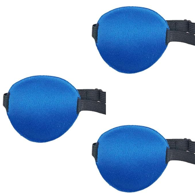 3 Pack Eye Patch Strabismus Adjustable Eye Patch Eye Mask Buckle Adults and Kids Blue-Velvo Beauty