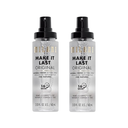 Milani Make It Last Original - Natural Finish Setting SPray - 3-in-1 Setting Spray and Primer- Prime + Correct + Set - Makeup Finishing Spray and Primer - Long Lasting Makeup Primer and Spray - 2 Pack-Velvo Beauty