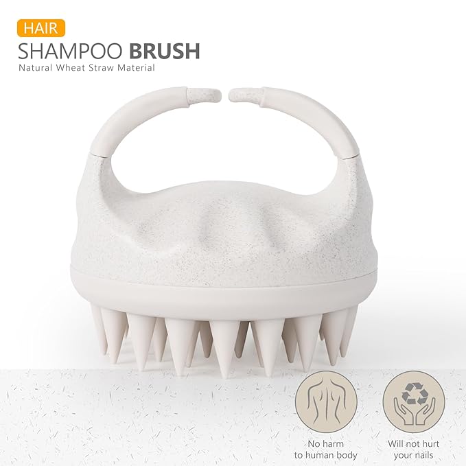 Sndyi Soft Silicone Scalp Massager for Dandruff Removal and Hair Growth - Wet Dry Scalp Exfoliator Brush for Scalp Care - Beige-Velvo Beauty