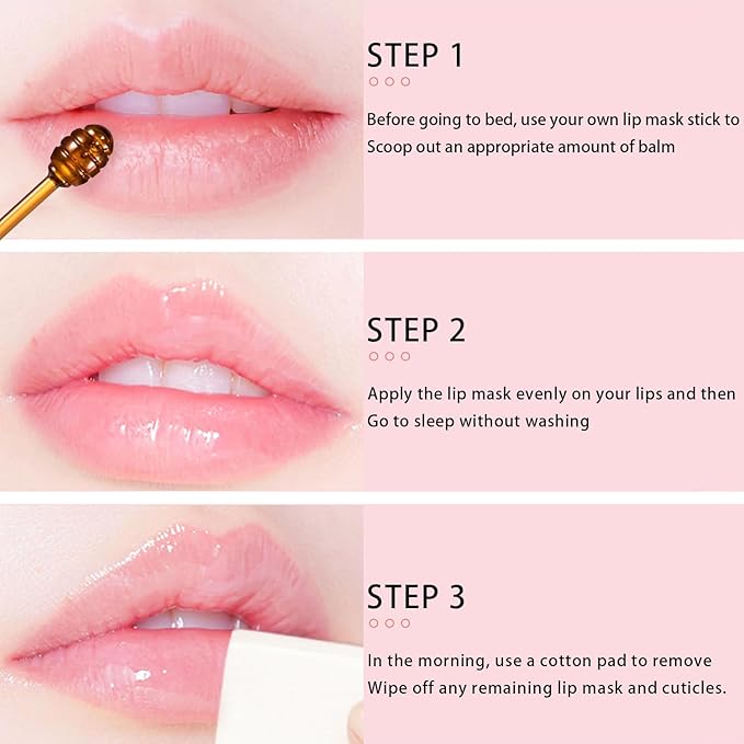 2PCS Bee Lip Balm Honey Pot, Honey Strawberry Lip balm Lip Mask with Stick, Moisturizing Lip Sleeping Mask Day & Night Lip Care - Hydrate Repair Prevent Dry Cracked Exfoliate (Honey & Strawberry)-Velvo Beauty