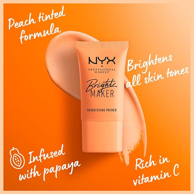 NYX PROFESSIONAL MAKEUP Bright Maker Brightening Primer, Vegan Face Primer-Velvo Beauty