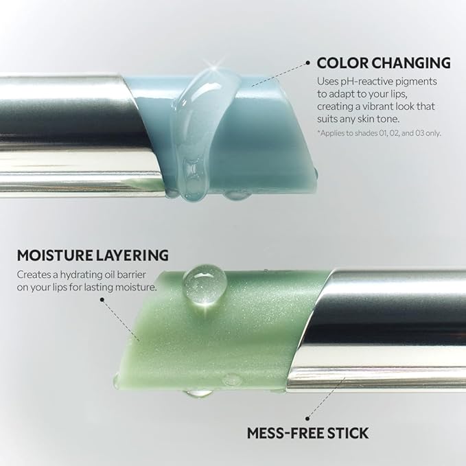 TIRTIR Water Mellow Lip Balm, 01 Icy Blue, 0.11 Fl Oz – pH Color Changing Organic Korean Lip Care, Lightweight Deep Hydration Lip Moisturizer for Women Men, Paraben Free-Velvo Beauty