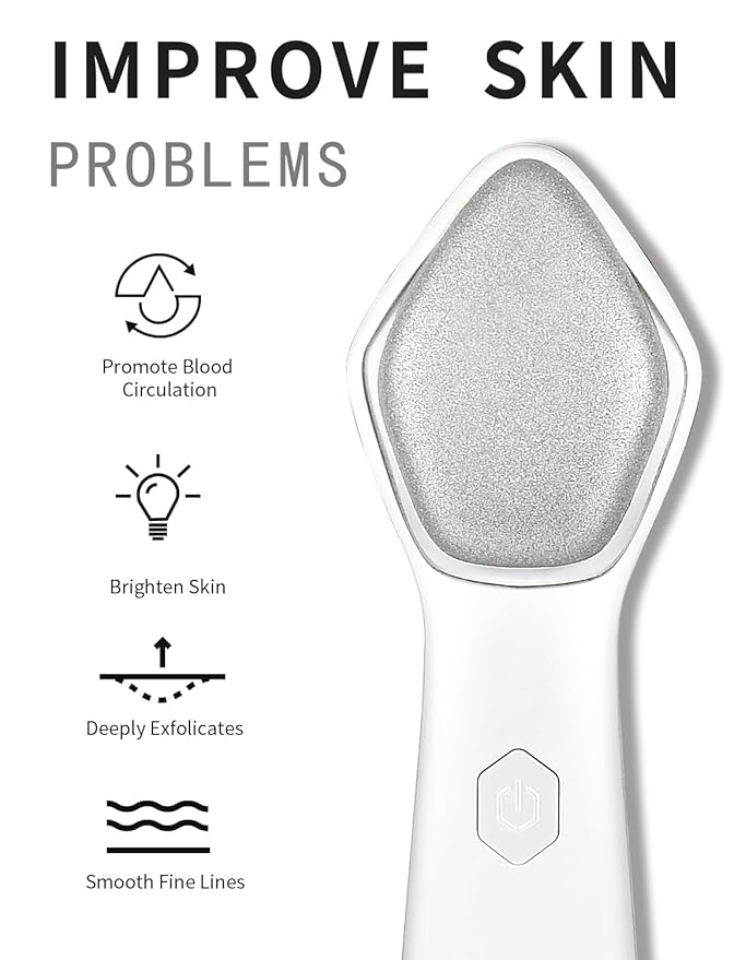 NEWDERMO Microdermabrasion Machine Pro, Large Diamond Electric Microdermabrasion Wand Tool With 3 Levels Frequency for Face Body Exfoliate Skin Care(White)-Velvo Beauty