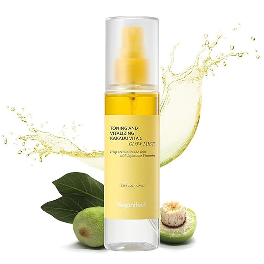 Vitamin C Mist with Niacinamide & Glutathione, Glow Mist for Dewy Skin, Makeup Setting Spray for face, Korean Skin Care, Vegan, 3.38 Fl Oz-Velvo Beauty