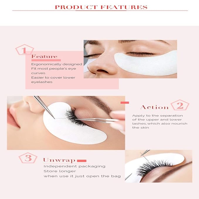 Under Eye Gel Pads Eyelash Extension Pads Lint Free DIY False Eyelash Lash Extension Makeup Eye Gel Patches Pack (50)-Velvo Beauty