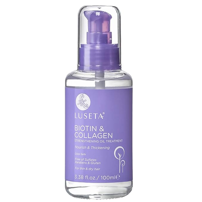 L LUSETA Biotin Hair Growth Serum with Collagen, Hair Oil for Thin and Damage Hair Growth Oil, Biotin growth serum for Frizzy & Damaged hair, Thickening and Healthier Scalp for Men & Women 3.38 Fl Oz-Velvo Beauty
