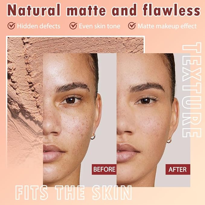 Oil Control Face Pressed Powder, Matte powder setting powder, long-lasting and waterproof loose powder, Flawless Lightweight Face Cosmetics, Cruelty-free, (06, 1 Pcs)-Velvo Beauty