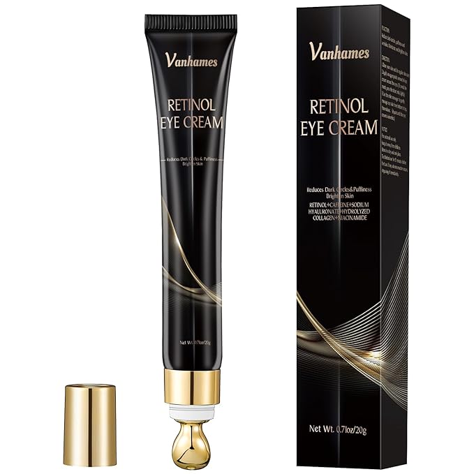 Retinol Caffeine Eye Cream, Under Eye Cream for Dark Circles and Puffiness, Anti Aging Eye Cream for Wrinkles, Eye Bags Treatment for Men and Women, 20g (Fragrance Free)-Velvo Beauty