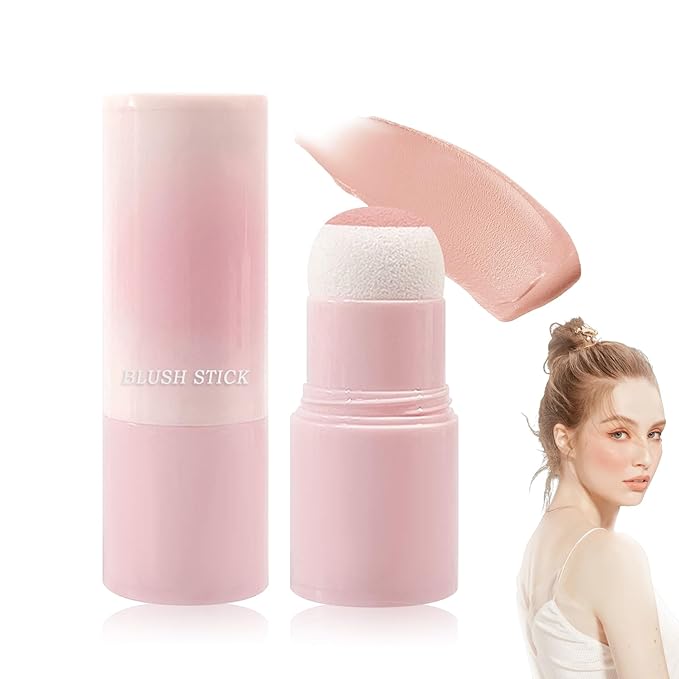 Matte Contour Blush Stick for Cheeks and Face - Buildable Shimmer Facial Blusher Shades - Blendable Cosmetic Makeup 04-Velvo Beauty