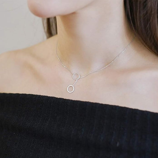 Creative Y-shaped Necklace Hollow Ring Necklace Chain Jewelry Accessories for Women and Girls-Velvo Beauty
