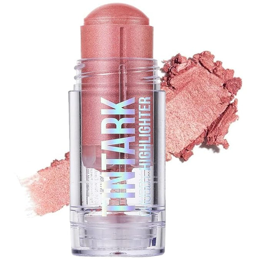 Chubby Cream Highlighter Stick for Face, Glitter Eyeshadow Makeup, Highlight Stick, Face Highlighters & Luminizers, Light Pink Peach Shimmer-Velvo Beauty