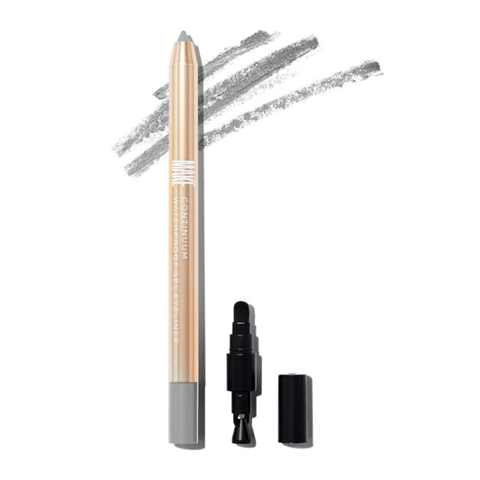 MAKE Beauty Continuum Waterproof Gel Eyeliner Pencil. Creamy, Pigmented Multi-Use, including Waterline with Built-in Sharpener and Blending Brush. Smudge-Proof Makeup. Shade - Interstellar, Silver-Velvo Beauty