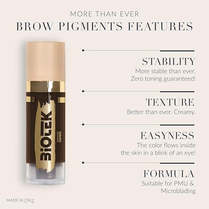 Brow Pigment Kit for Permanent Makeup - Made in Italy Permanent Makeup Colors Set (5 Count, 0.61 fl.oz. each)-Velvo Beauty