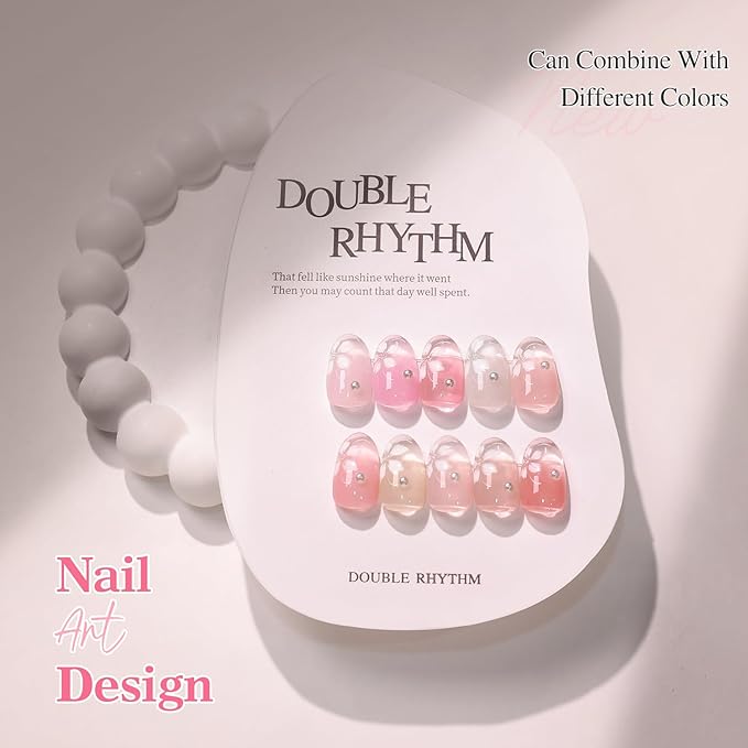 Double Rhythm 28Pcs 0.5Oz Gel Nail Polish Set Same Color Same Bottle Soak Off Gel Polish Kit Nail Art Manicure Salon DIY at Home for Women (Jelly Sheer Clear Collection-T24-8)-Velvo Beauty