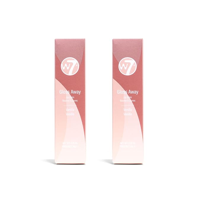 W7 Gloss Away Lip Balm - 2 Piece Set - Nourishing Lip Balm Formula With Shea Butter - Vanilla-Velvo Beauty