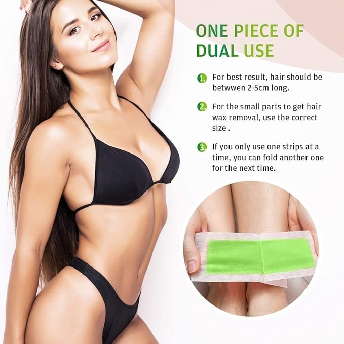 Wax Strips for Hair Removal: 80 Waxing Strips - Hair Removal Wax - Brazilian Wax Kit for Women - At Home Waxing Kit for Women - Body Legs Arms Chest Back Bikini - Bikini Hair Removal - 3 Sizes-Velvo Beauty