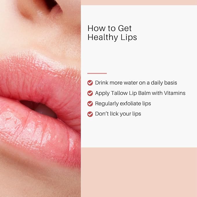 Beef Tallow Lip Balm 100% Grass Fed & Organic, Animal Based Skincare, Carnivore Beauty, Natural Hydrating (4 Pack), Black-Velvo Beauty